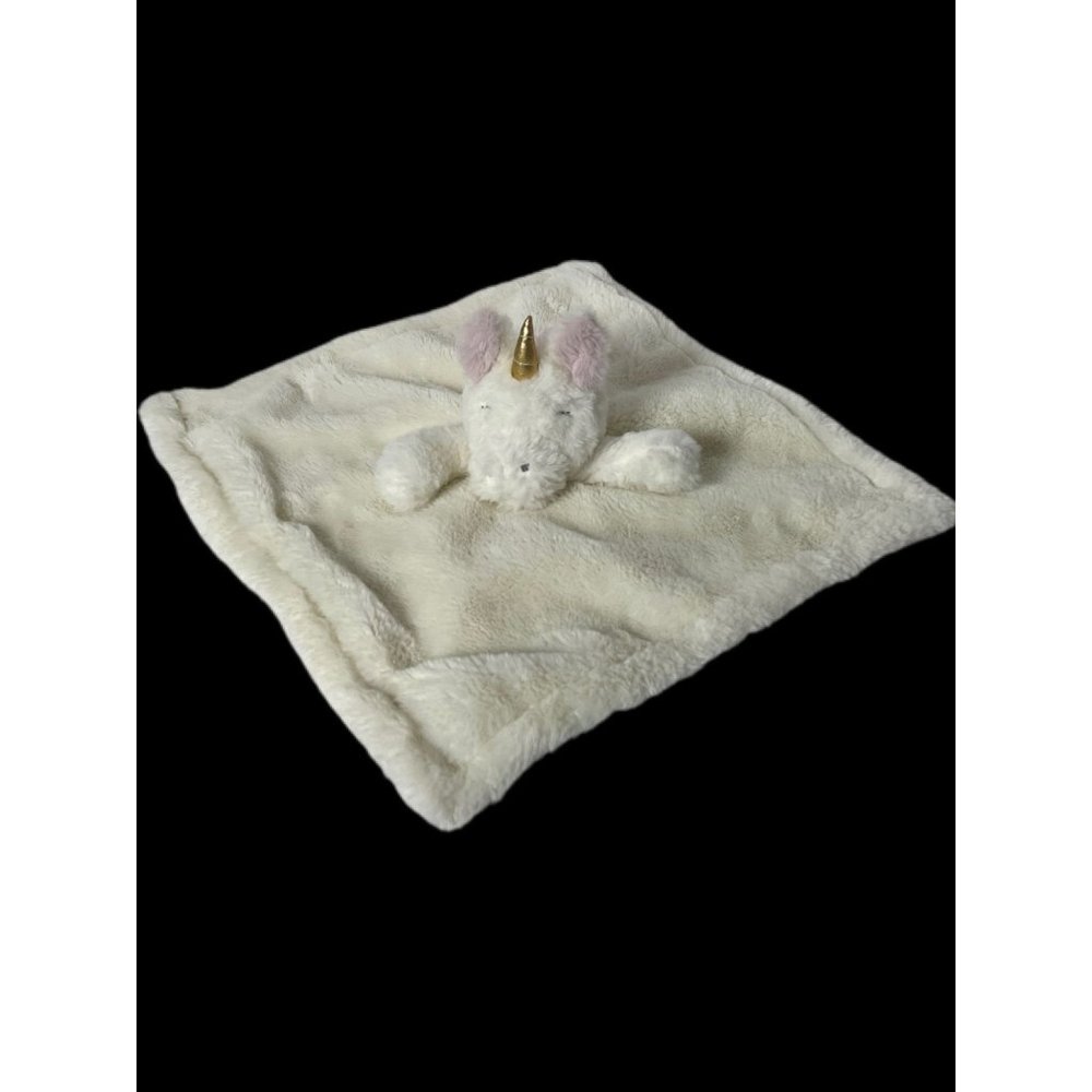 SL Home Fashions White Plush Unicorn Security Blanket Lovey